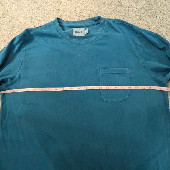 Pact Shirt Mens Large Blue Long Sleeve Pocket Organic Cotton Crewneck Tee - Picture 7 of 11
